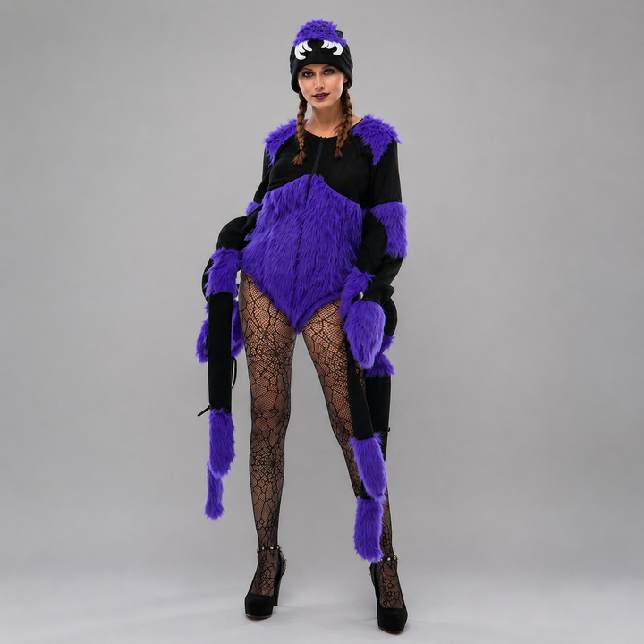 Spider Costume with 8 Legs and Hat for Women Halloween Outfit