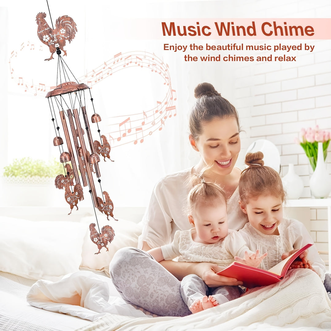 34 Inch Chicken Shaped Outdoor Indoor Wind Chime Garden Decoration