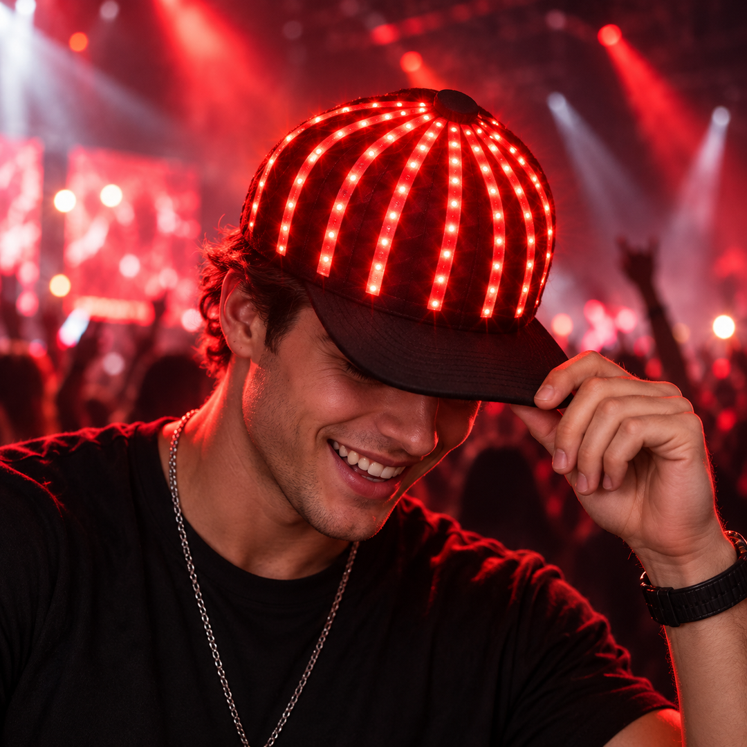 LED Luminous Hip Hop Jazz Dance Hat Fluorescent Lighted Performance Prop