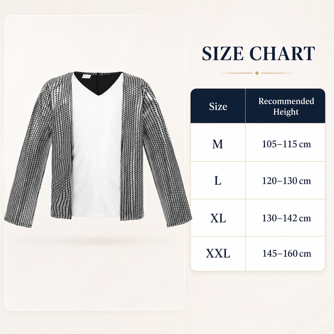 Kids Pop Star Costume Silver Sequin Jacket and Pants Set