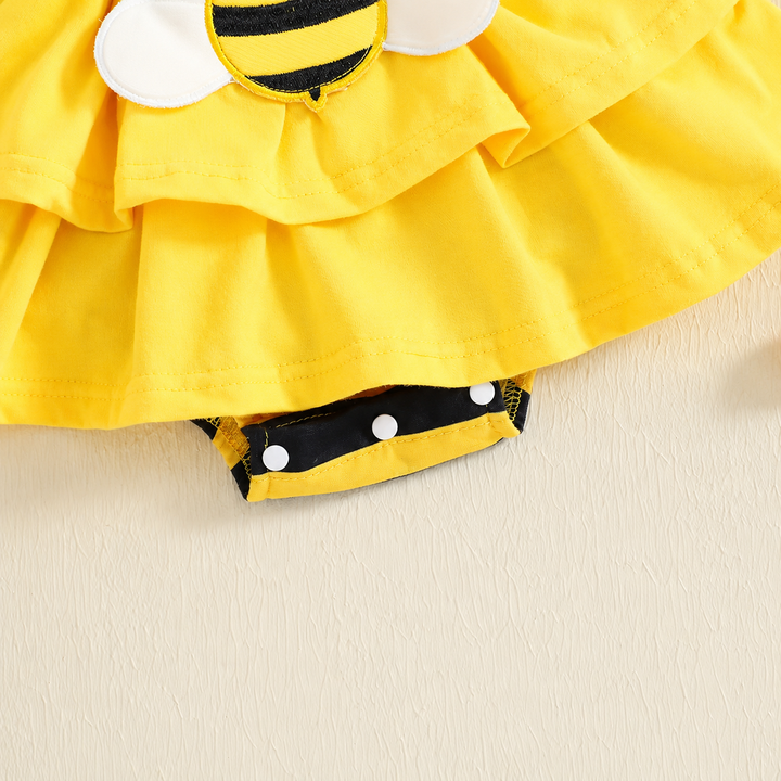 Baby Bee Romper Costume with Antenna Headband Set for Baby Photo Prop