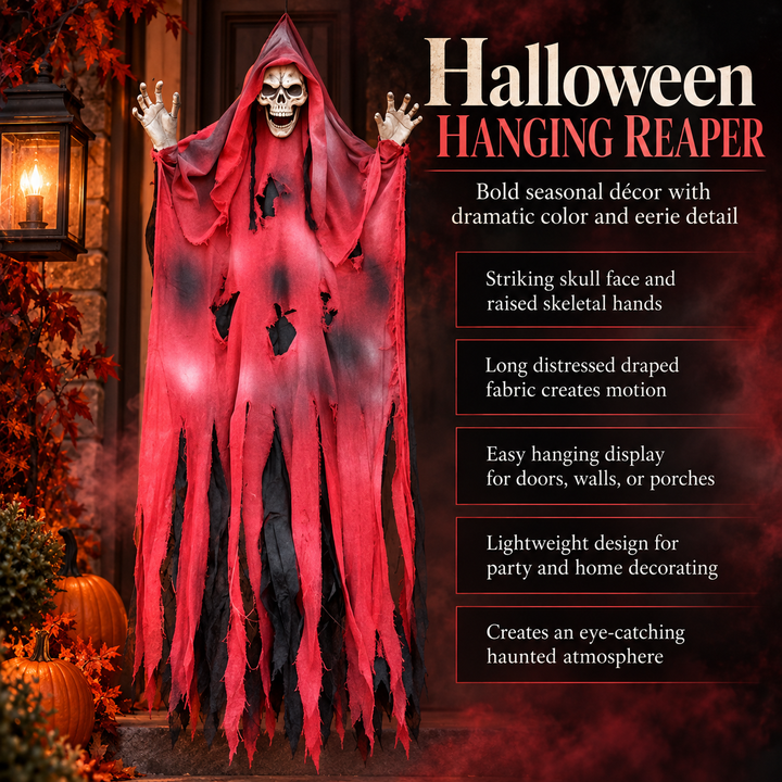 Hanging Skeleton Reaper Halloween Prop Haunted House Decoration