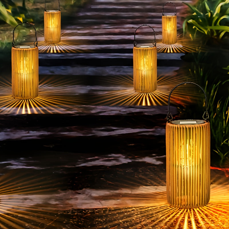 Solar Hanging Lanterns Set Outdoor Waterproof IP65 Automatic Switch
