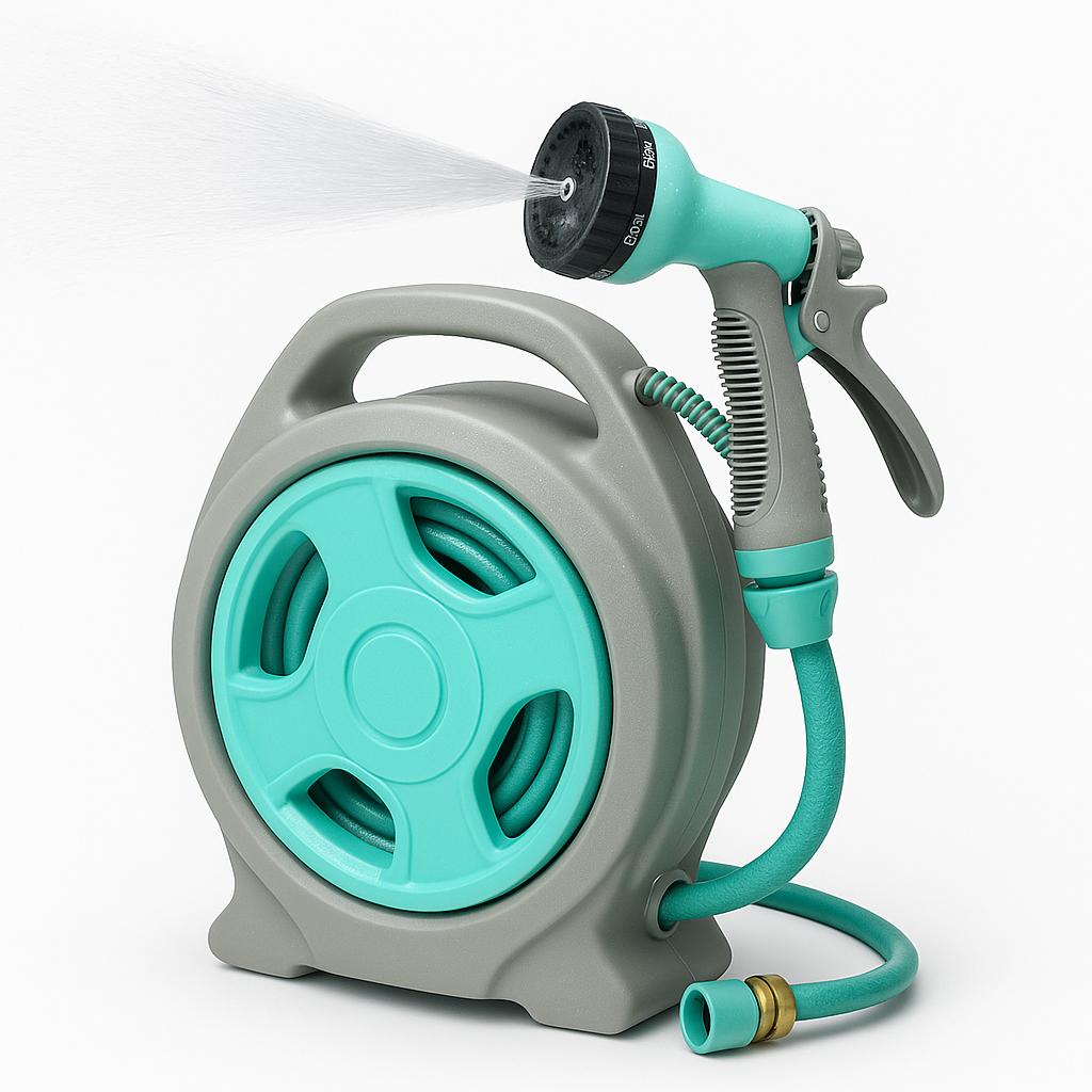 Retractable Garden Hose Reel with Lightweight Sprayer