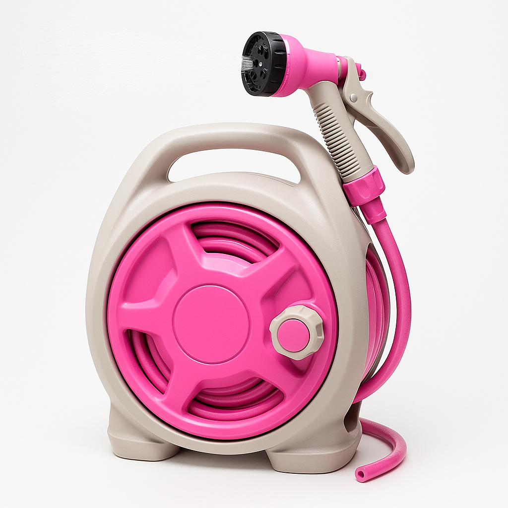 Retractable Garden Hose Reel with Lightweight Sprayer