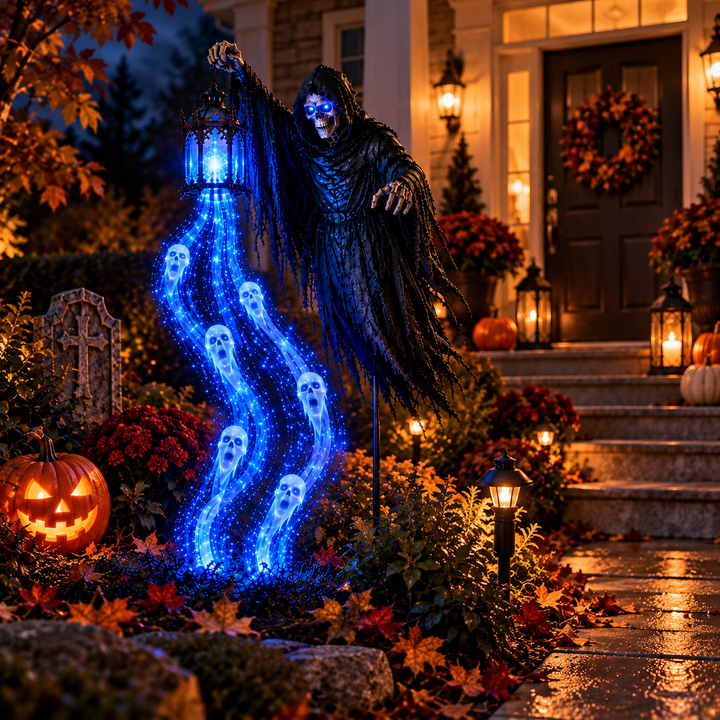 Animated Halloween Garden Light Soul Harvester Outdoor Decoration