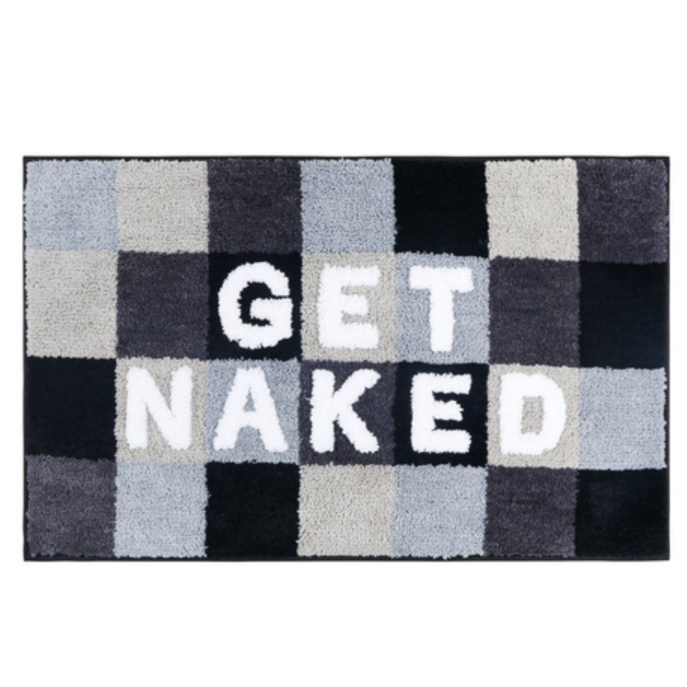 Bathroom Mat Square Printed Funny Get Naked Bath Rug