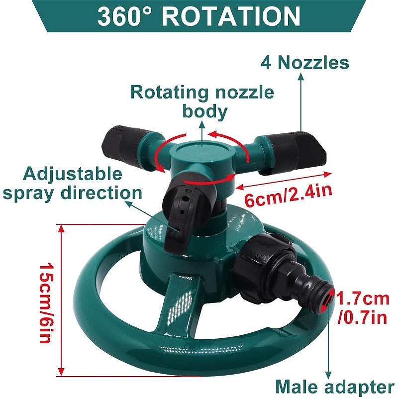 360 Degree Rotating Patio Sprinkler for Lawn and Garden Watering