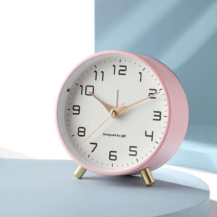 Scandinavian Silent Table Clock Analog Quartz round  Clock