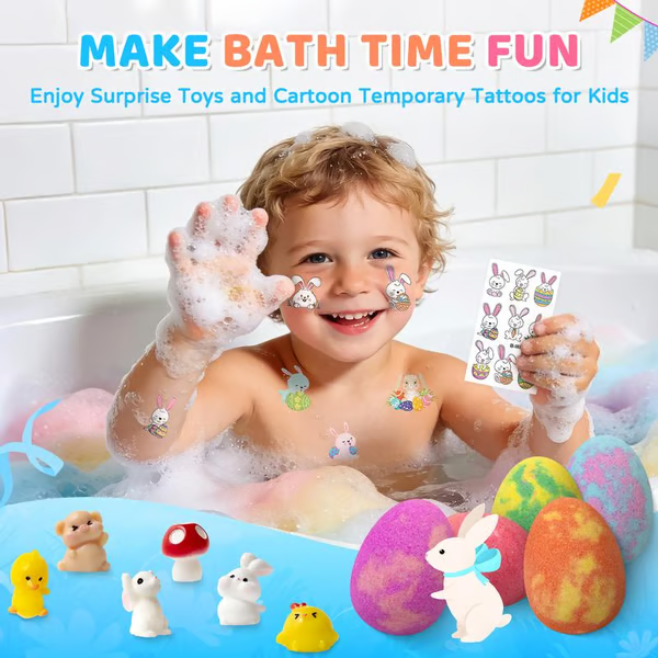Bunny Shaped Surprise Bath Bombs for Kids Pack