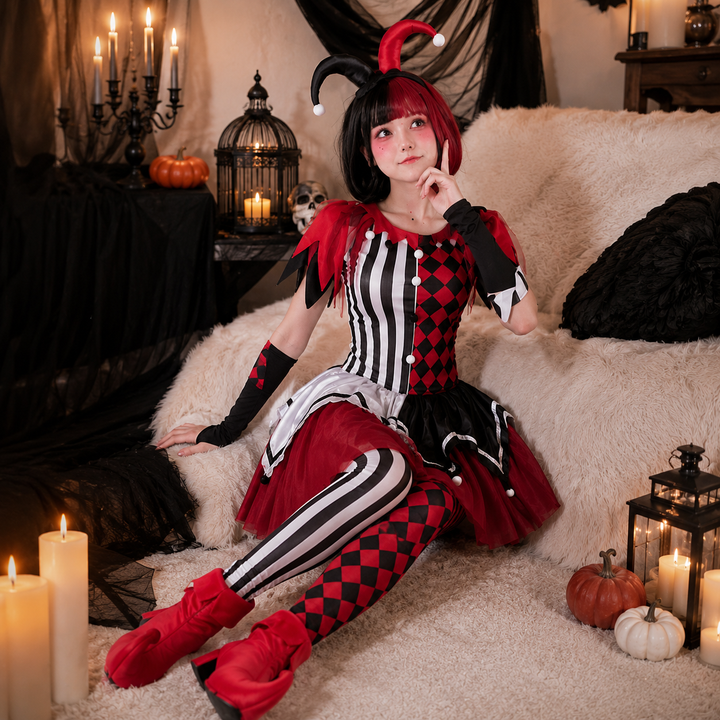 Women’s Harley Quinn Dress Costume Halloween Costume