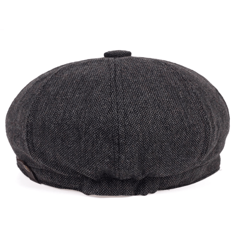 Eight Panel Herringbone Tweed Cap Casual Striped Hat
