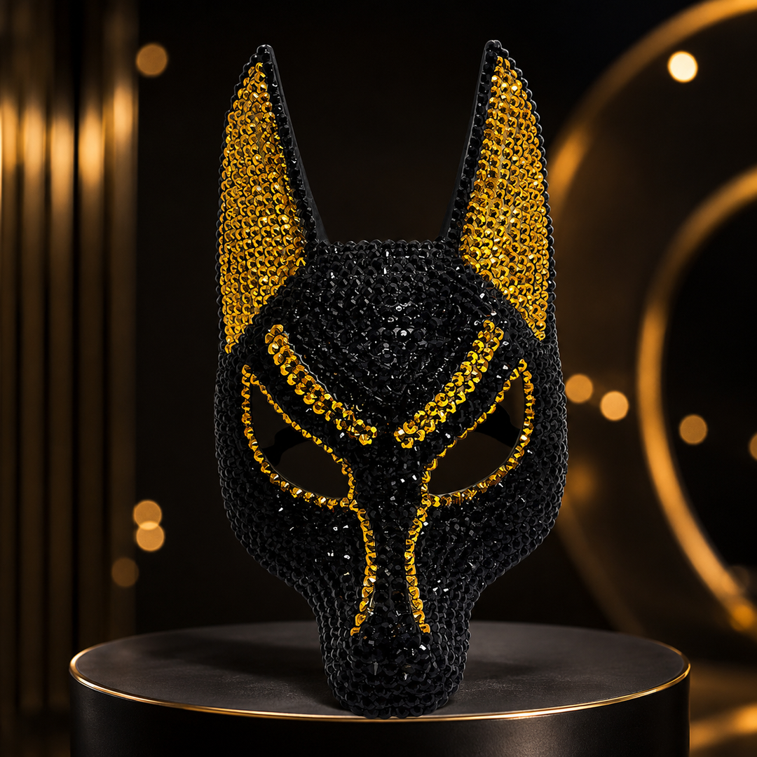 Wolf Rhinestone Half Face Halloween Animal Masquerade Mask