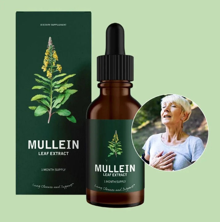 Mullein Extract Herbal Supplement Liquid for Lung Support and Detox