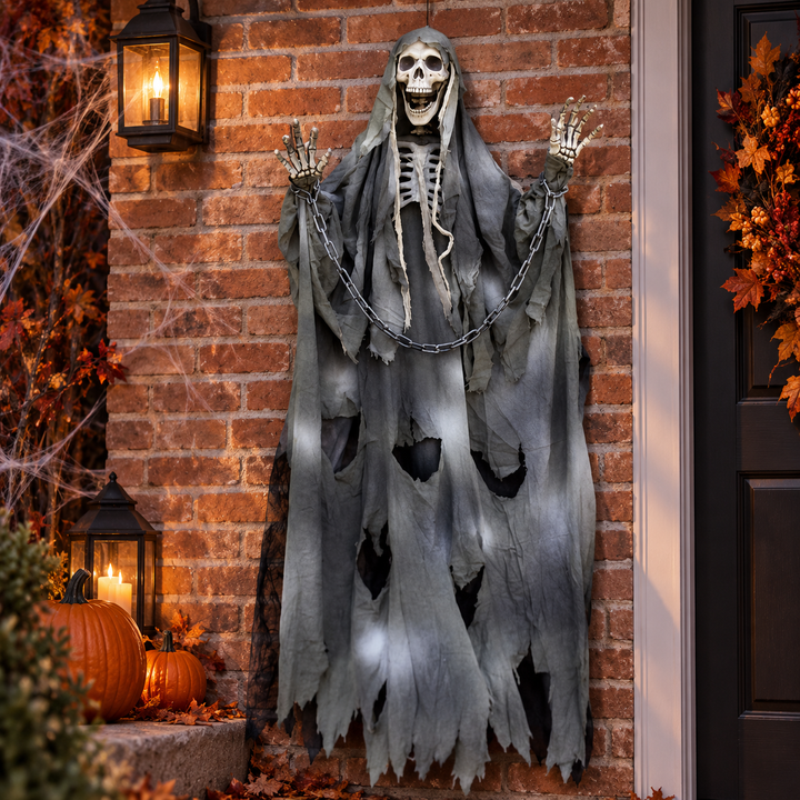 Hanging Skeleton Reaper Halloween Prop Haunted House Decoration
