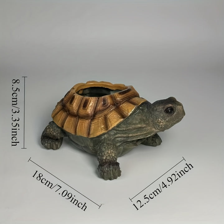 Turtle Shaped Resin Succulent Planter Pot for Cacti and Small Plants