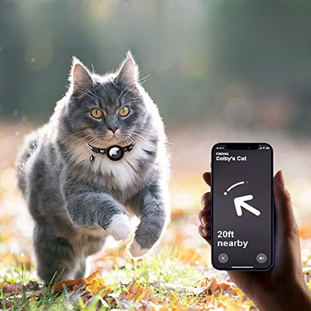 Reflective Cat Collar with GPS Tracker Holder Adjustable Safety Collar