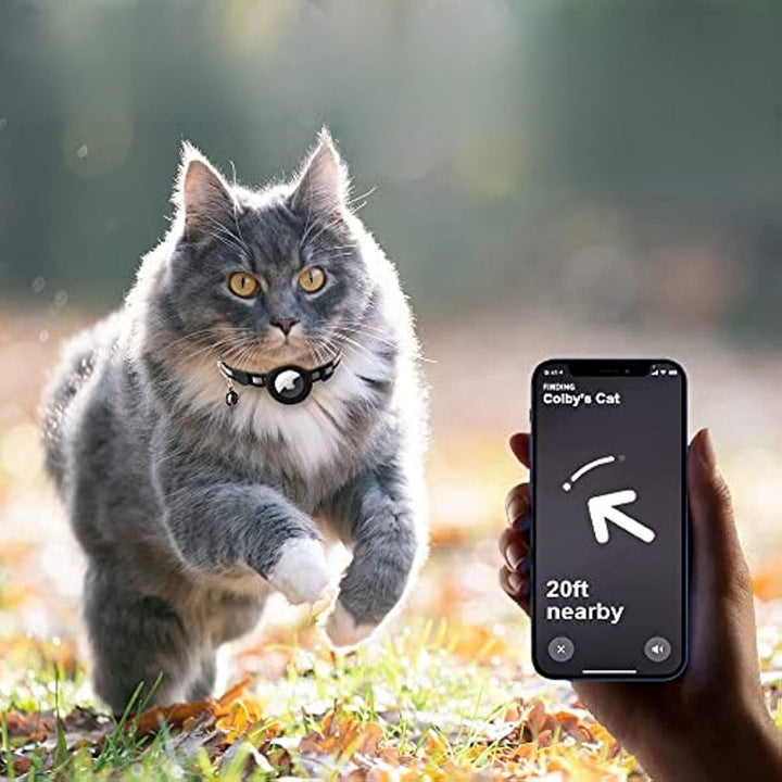 Reflective Cat Collar with GPS Tracker Holder Adjustable Safety Collar