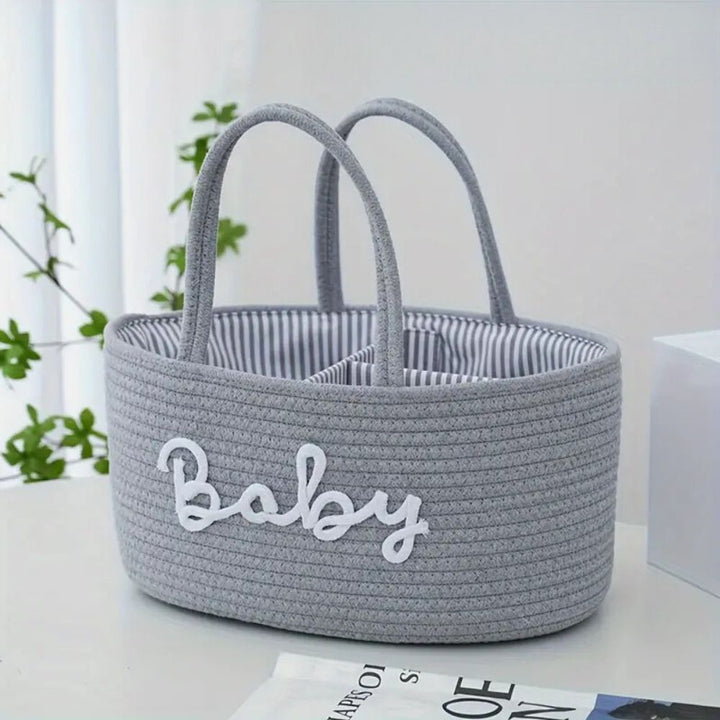 Baby Storage Caddy Organizer Rope Handle Basket