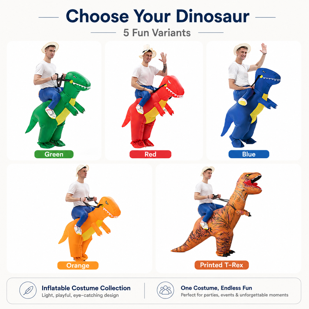 Inflatable T-Rex Ride-On Dinosaur Costume Halloween