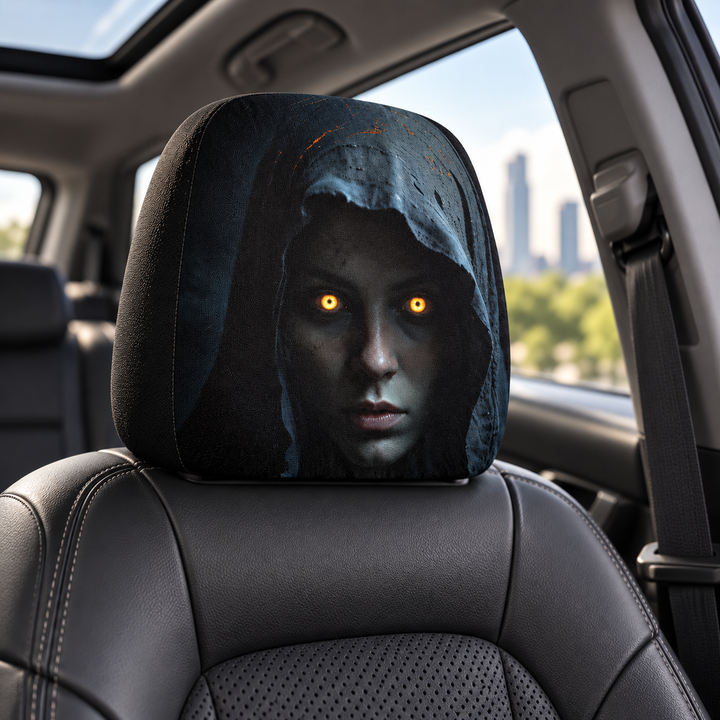 Car Headrest Covers Set 2 Pieces Flat Printed