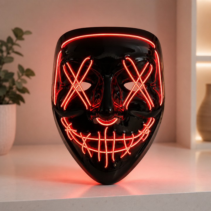 LED Purge Style Glow Mask Light Up Halloween Costume Mask