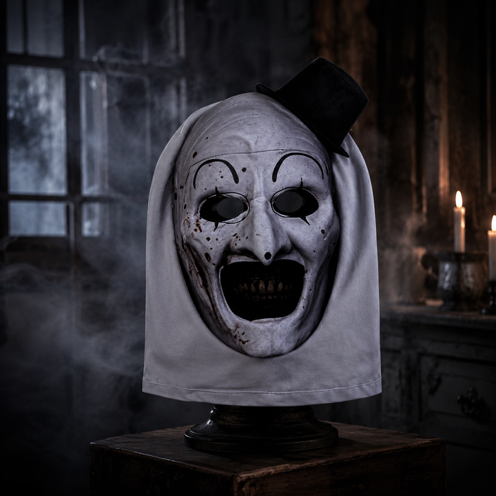 Clown Mask with Hat Halloween Horror Costume Accessory