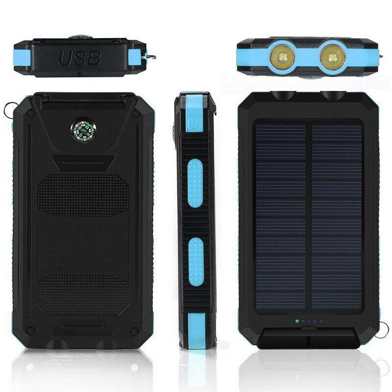 20000mAh Solar Power Bank Portable Waterproof Charger
