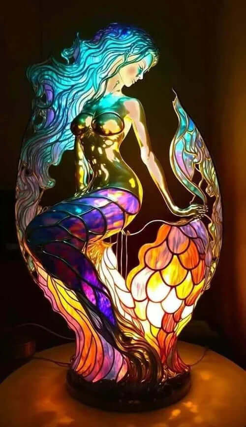 Stained Glass Animal Table Lamp Night Light