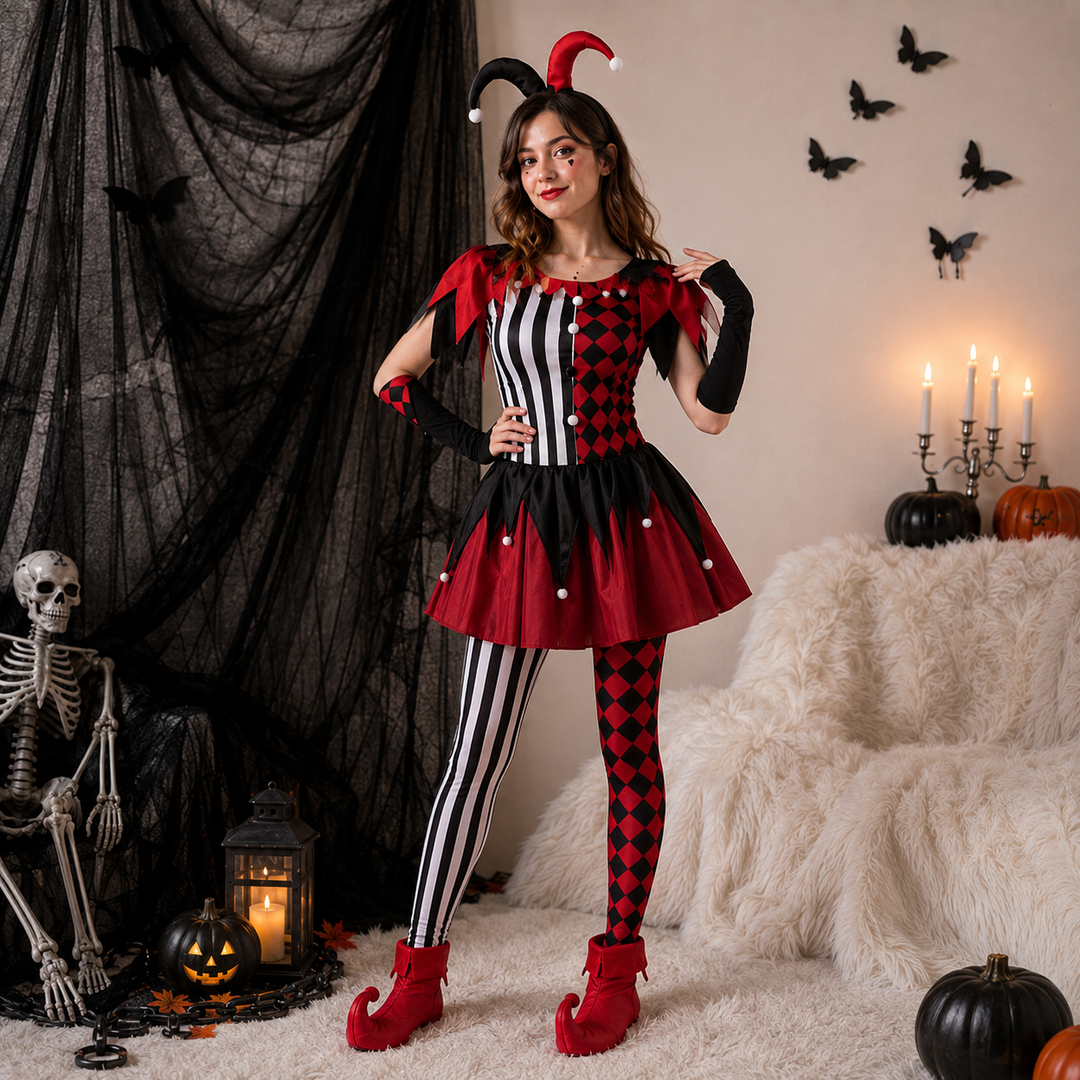 Women’s Harley Quinn Dress Costume Halloween Costume