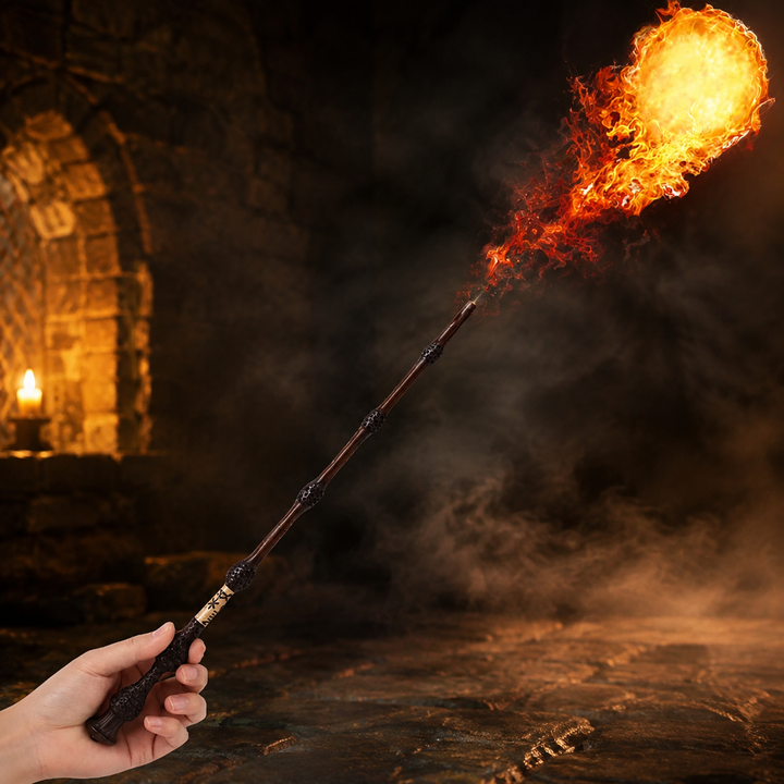 Magic Wand Prop with Fireball Effect for Party and Performance Use