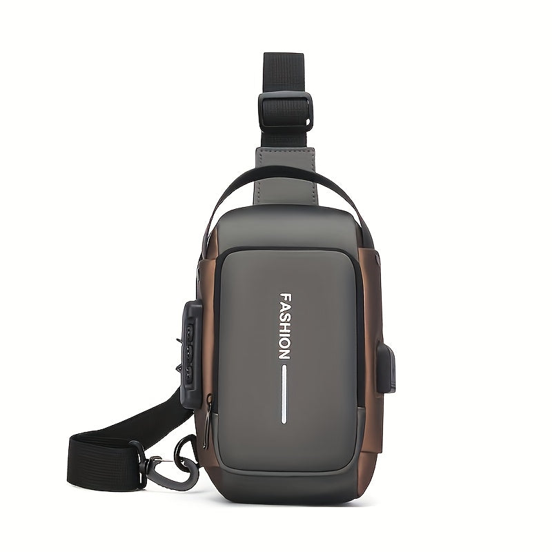 Anti-Theft Motorcycle Backpack with Lock Convertible Crossbody Bag Adjustable Strap