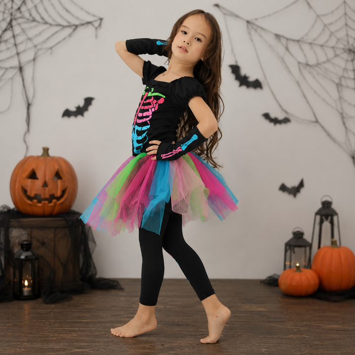 Kids Skeleton Costume Halloween Cosplay Party Trick or Treat Outfit