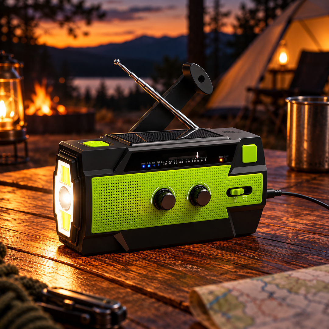 Emergency Radio Hand Crank Solar 4000mAh Power Bank SOS Flashlight