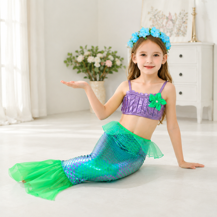 Girls Mermaid Princess Tail Costume Dress