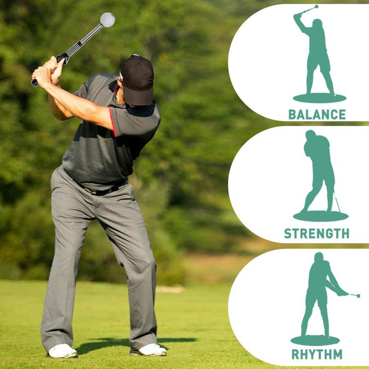 Golf Swing Trainer Aid with Grip Alignment Stick for Practice