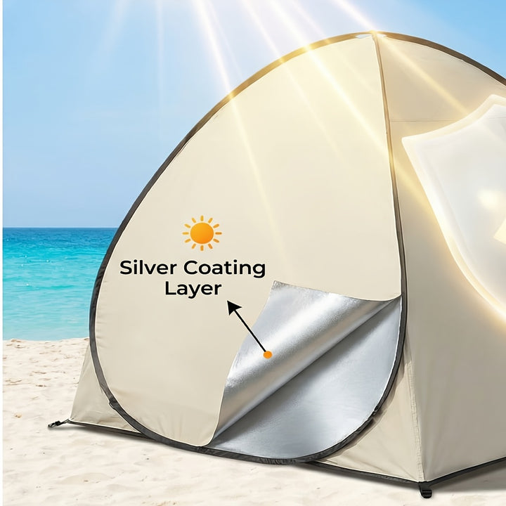 Beach Outdoor Canopy Tent with Zipper Closure Portable Sun Shade Shelter