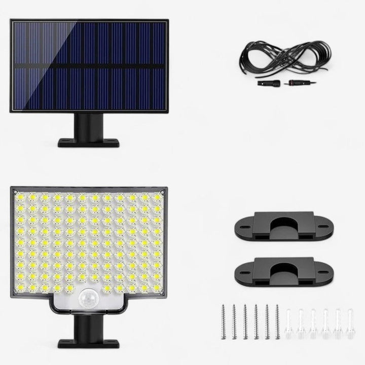 106 LED Solar Panel Security Light with Motion Sensor Outdoor Wall Mount