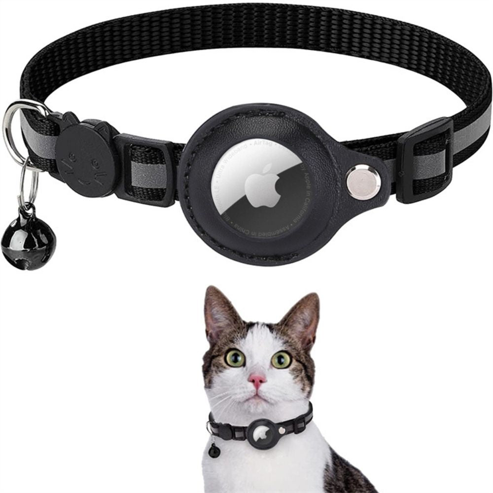Reflective Cat Collar with GPS Tracker Holder Adjustable Safety Collar