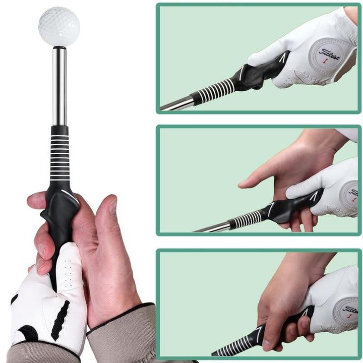 Golf Swing Trainer Aid with Grip Alignment Stick for Practice