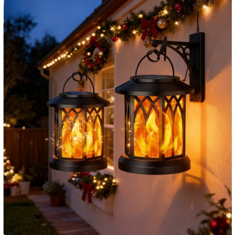 Outdoor Flame Lantern Light Waterproof Hanging LED Fire Effect Lamp