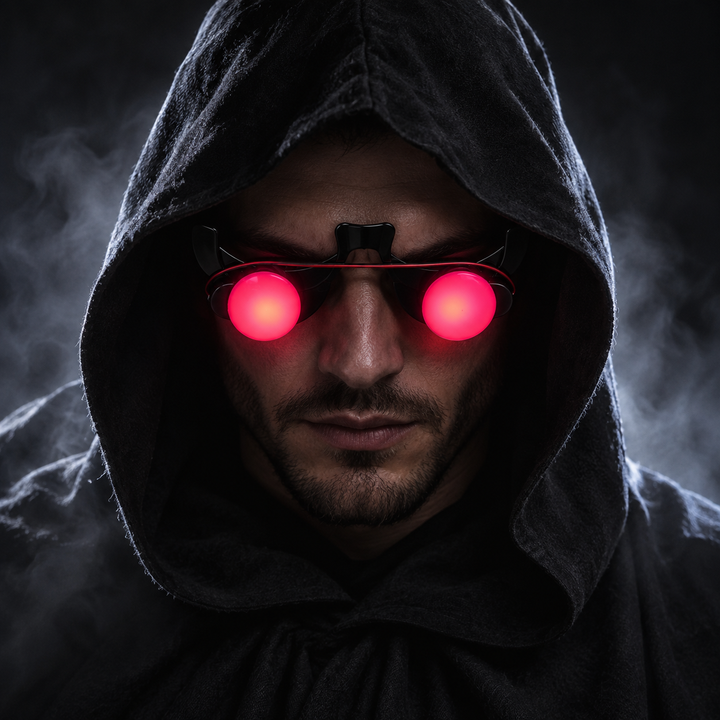 Glow in the Dark Red Eye Halloween Horror Glasses Prop