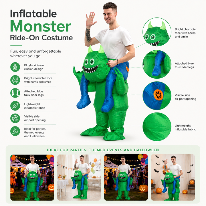 Inflatable Monster Ride-On Costume Adult Halloween Costume