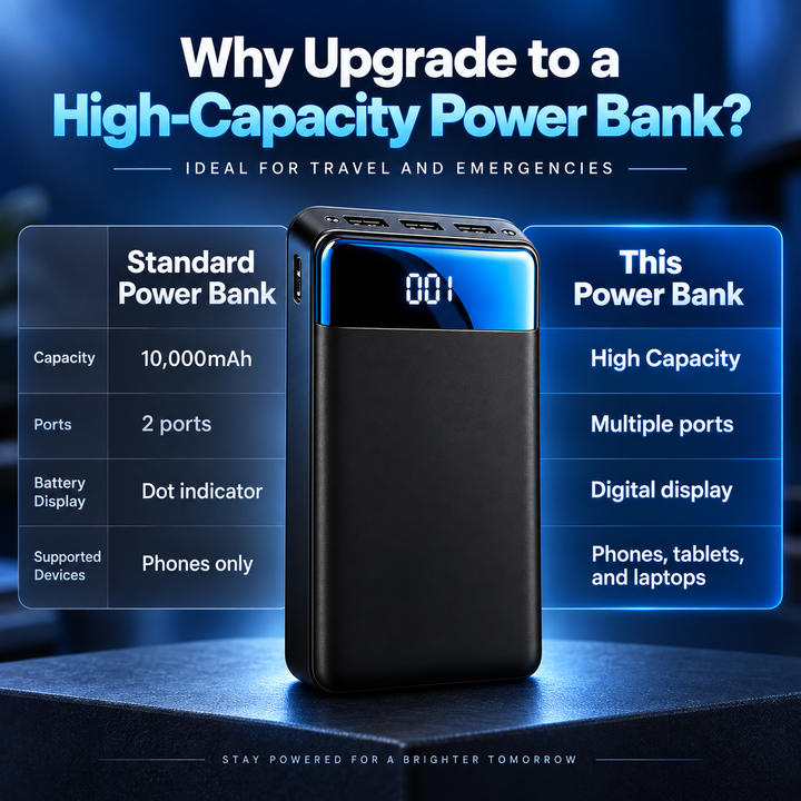 100000mAh Power Bank Fast Charging for Phones Tablets Laptops