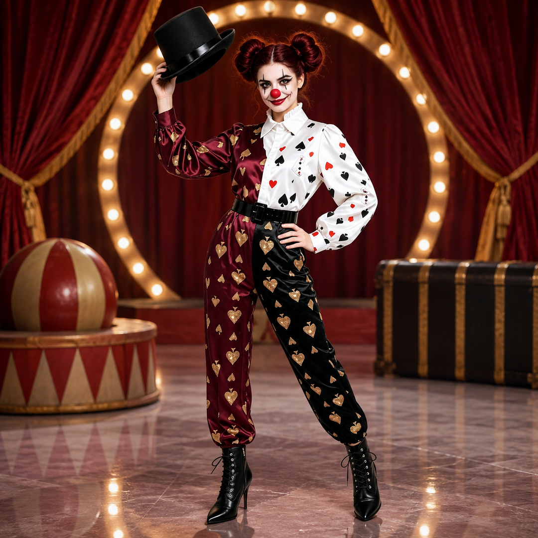 Playing Card Circus Jumpsuit Costume for Men and Women