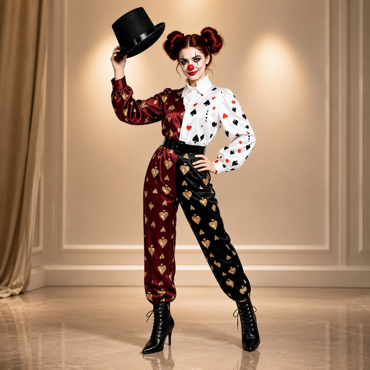 Playing Card Circus Jumpsuit Costume for Men and Women