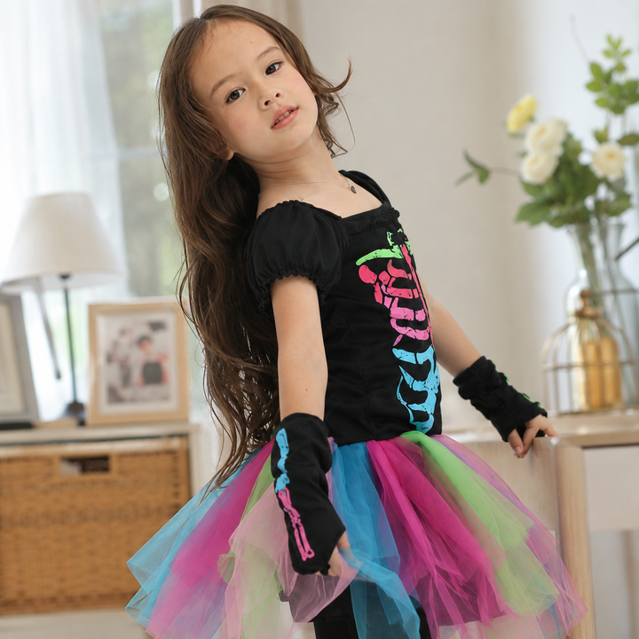 Kids Skeleton Costume Halloween Cosplay Party Trick or Treat Outfit