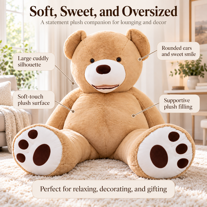 Big Giant Teddy Bear Soft Giant Plush Bear Cover Gift