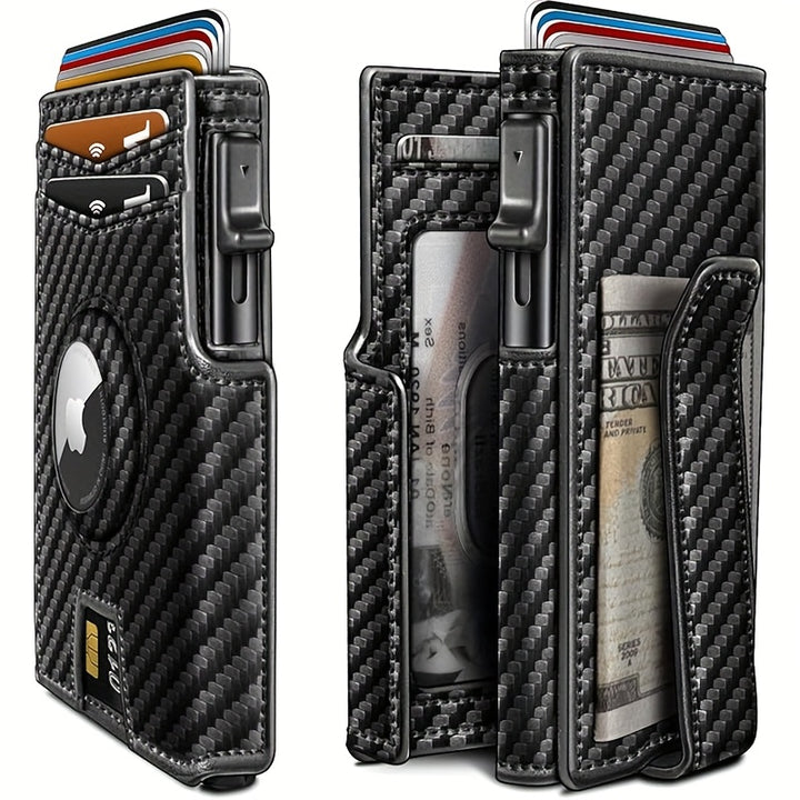 Metal RFID Wallet with Automatic Pop-Up and Airtag Slot