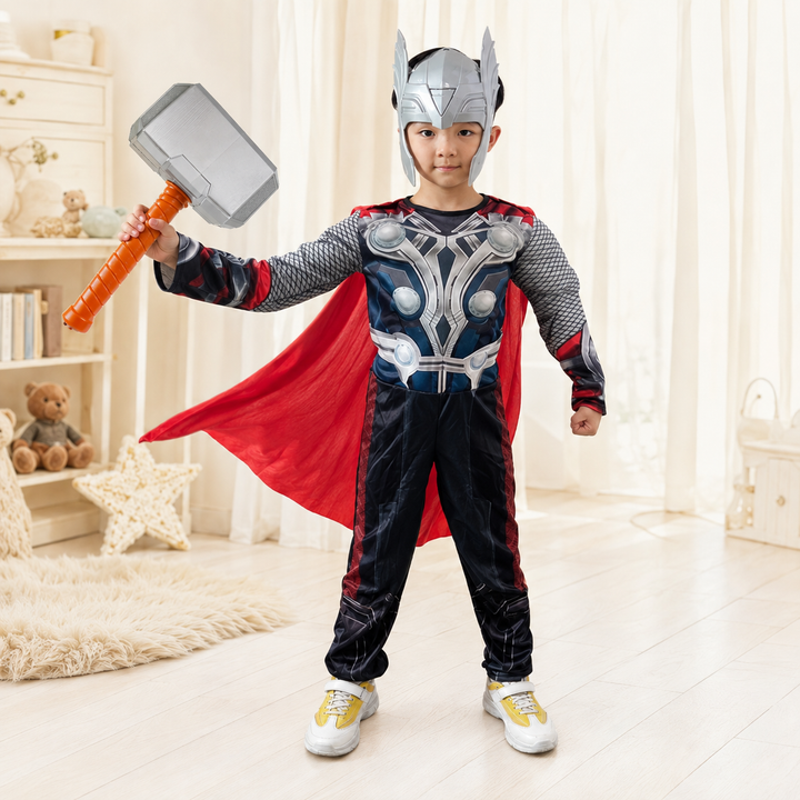 Kids Muscle Costume with Cape and Helmet Halloween Costume Set